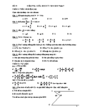 Kiểm tra giữa kỳ 1  Toán 7 (Đề 19)